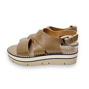 Sartore Paris Chunky Leather Flat-form Platform Taupe Sandals Women’s Size 8-8.5